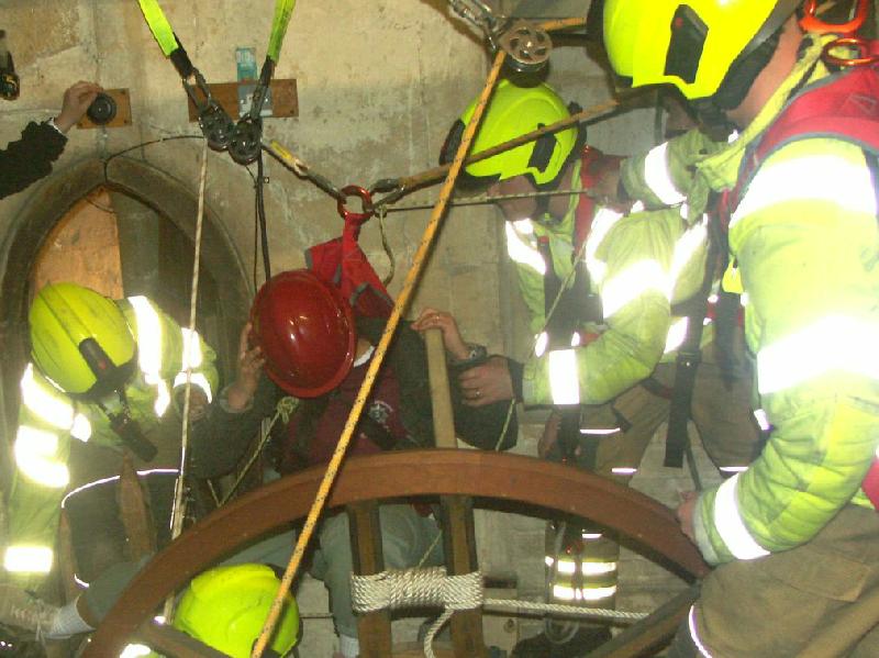 Transfering the casualty over a bell